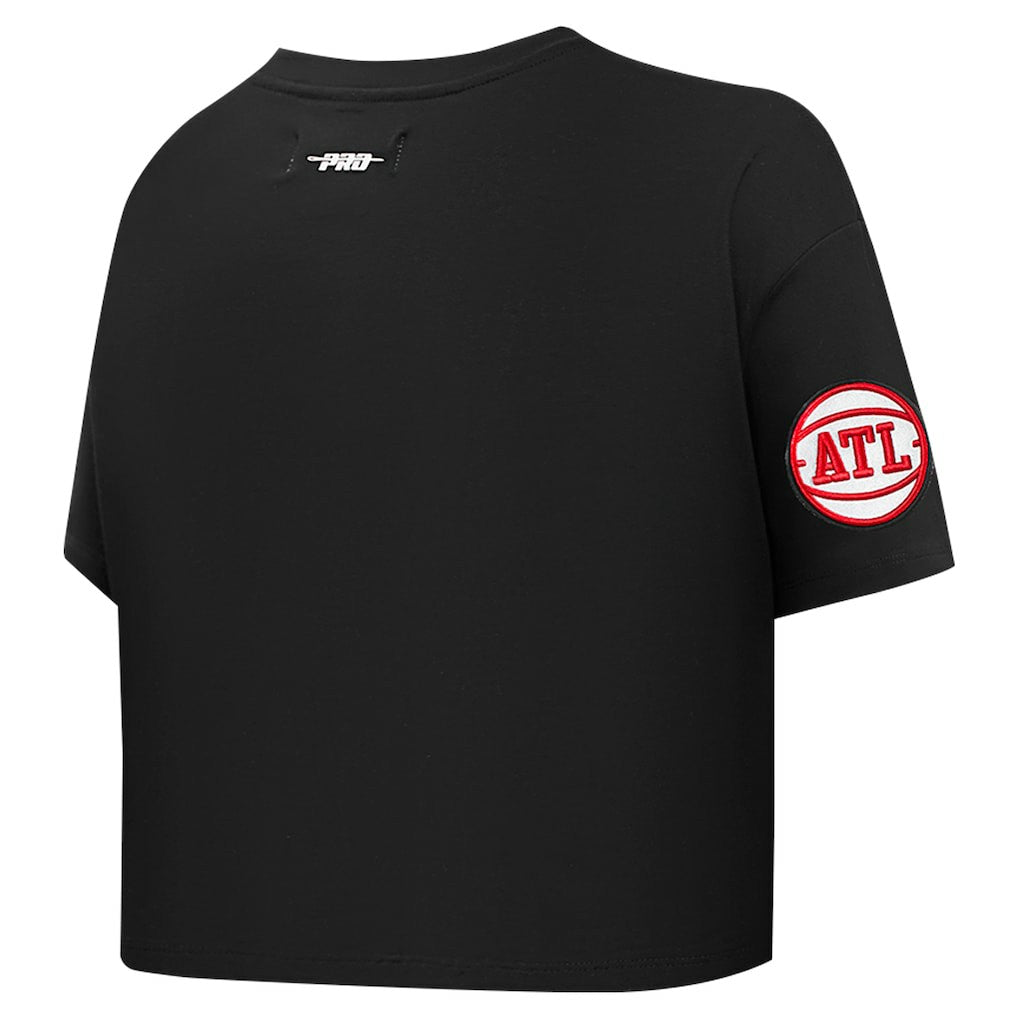 Atlanta Hawks Pro Standard Women's Jewels Boxy Cropped T-Shirt Black - NBA