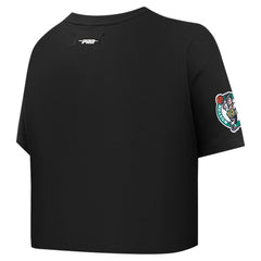 Boston Celtics Pro Standard Women's Jewels Boxy Cropped T-Shirt Black - NBA