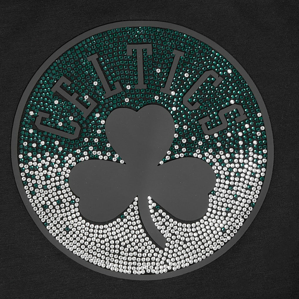 Boston Celtics Pro Standard Women's Jewels Boxy Cropped T-Shirt Black - NBA