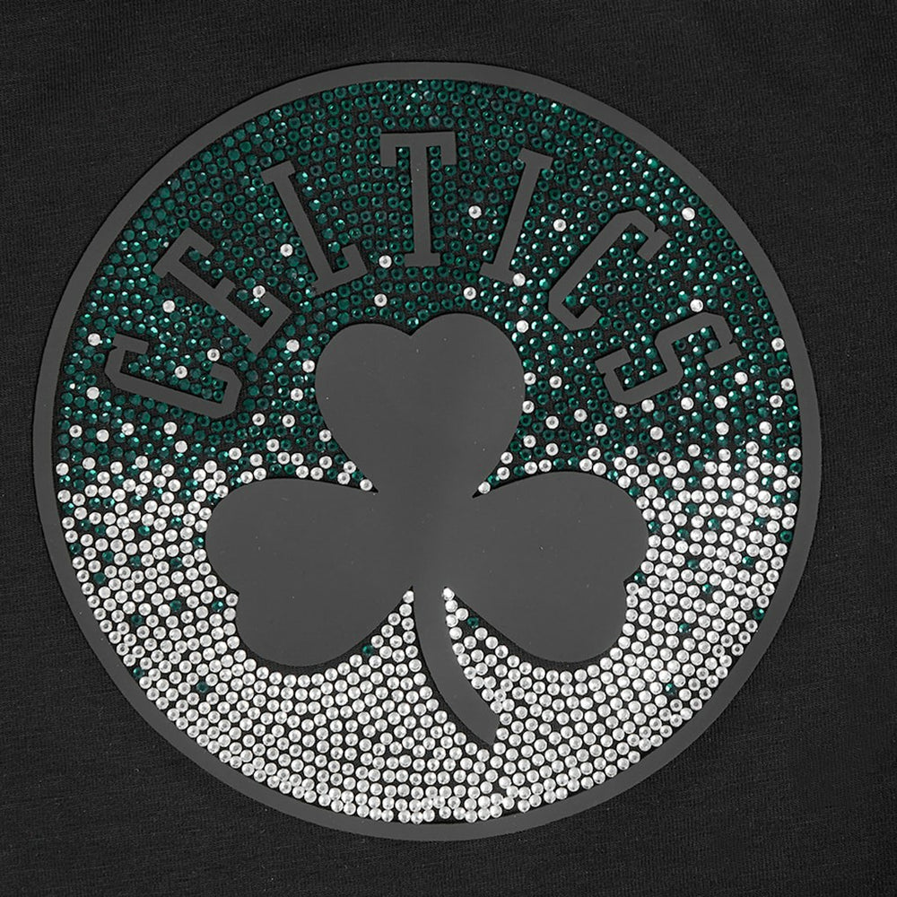 Boston Celtics Pro Standard Women's Jewels Boxy Cropped T-Shirt Black - NBA