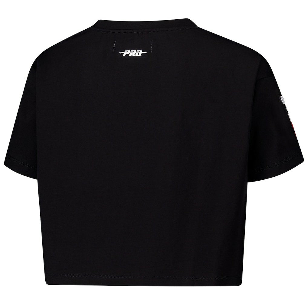 Chicago Bulls Pro Standard Women's Jewels Boxy Cropped T-Shirt Black - NBA