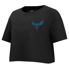 Charlotte Hornets Pro Standard Women's Jewels Boxy Cropped T-Shirt Black - NBA