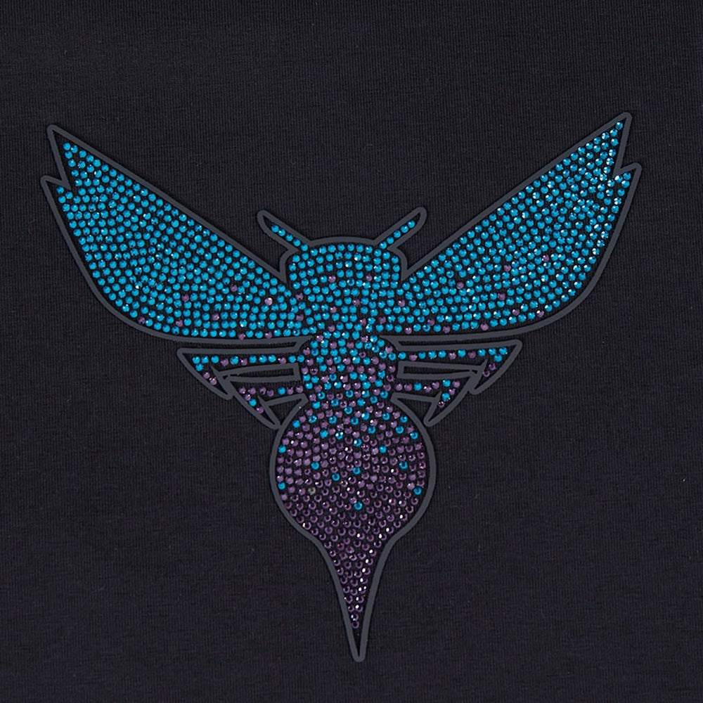 Charlotte Hornets Pro Standard Women's Jewels Boxy Cropped T-Shirt Black - NBA