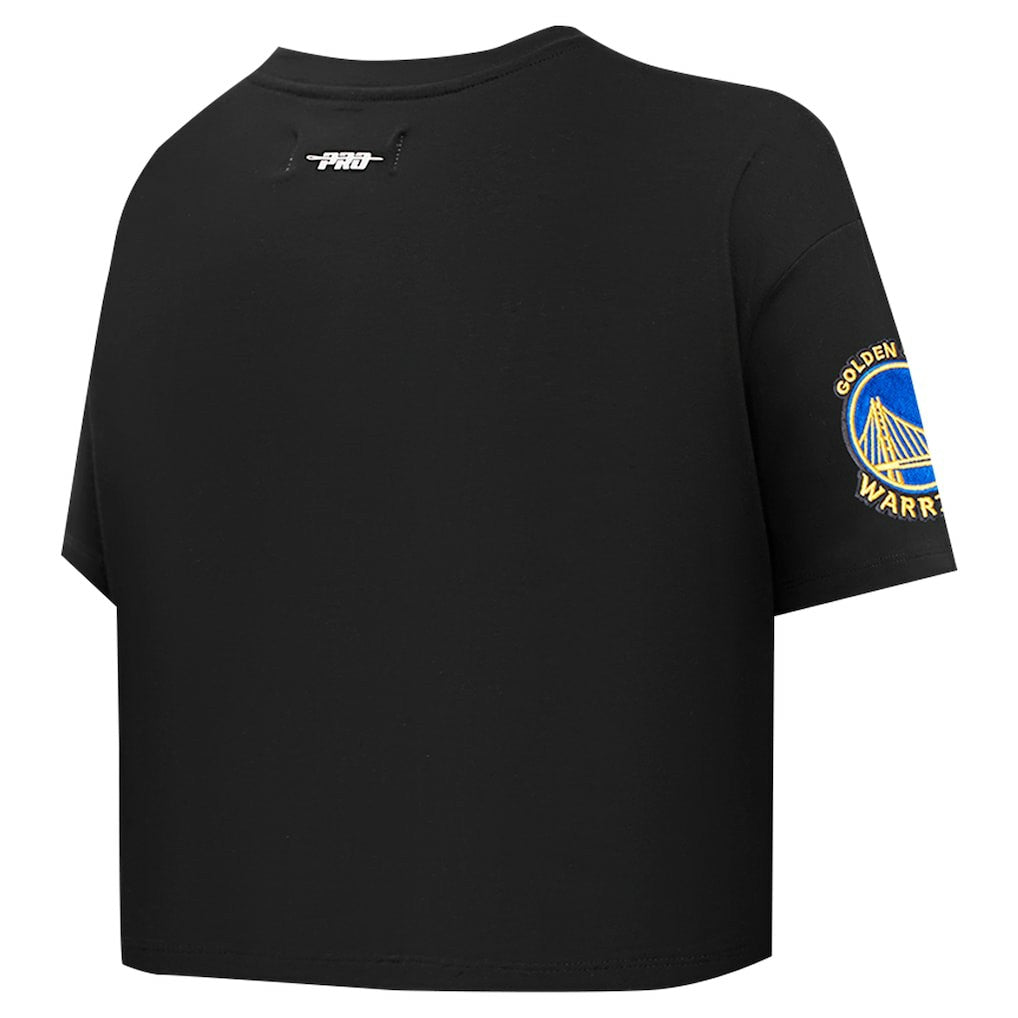 Golden State Warriors Pro Standard Women's Jewels Boxy Cropped T-Shirt Black - NBA