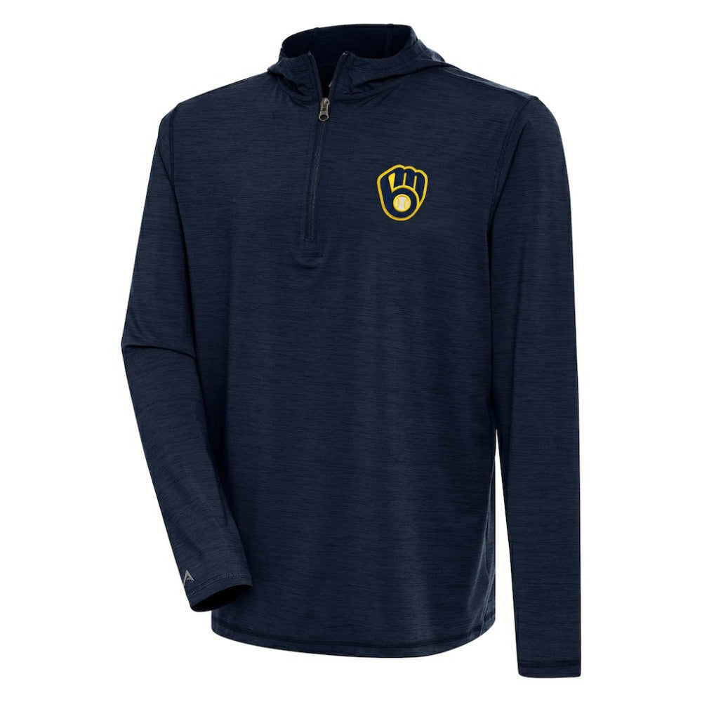 Milwaukee Brewers Antigua Tidy Quarter-Zip Hoodie - MLB