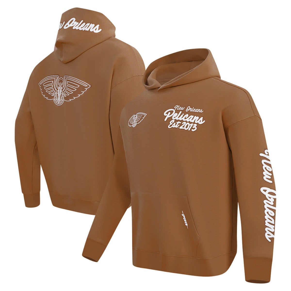 New Orleans Pelicans Pro Standard Paint the City Drop Shoulder Pullover Hoodie Brown - NBA