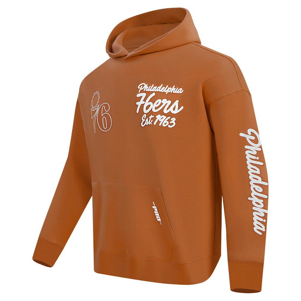 Philadelphia 76ers Pro Standard Paint the City Drop Shoulder Pullover Hoodie Brown - NBA