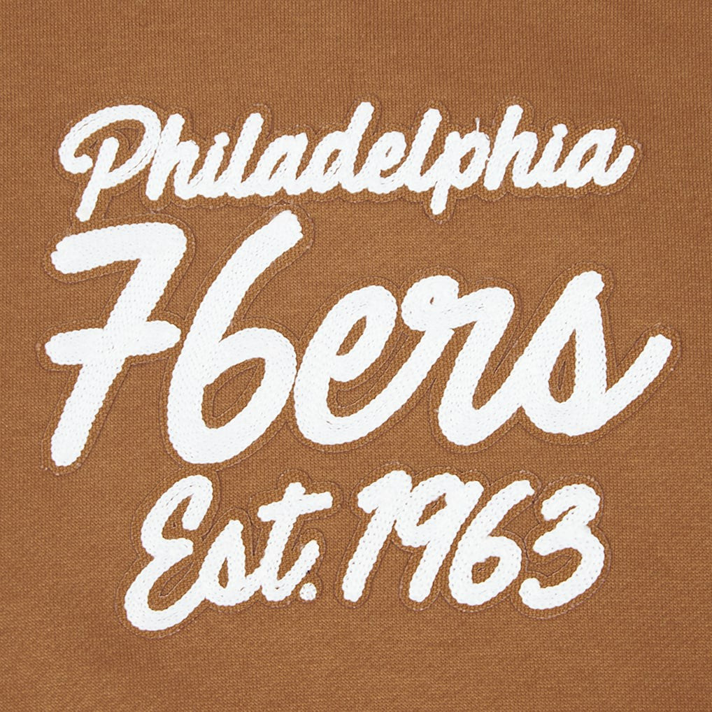 Philadelphia 76ers Pro Standard Paint the City Drop Shoulder Pullover Hoodie Brown - NBA