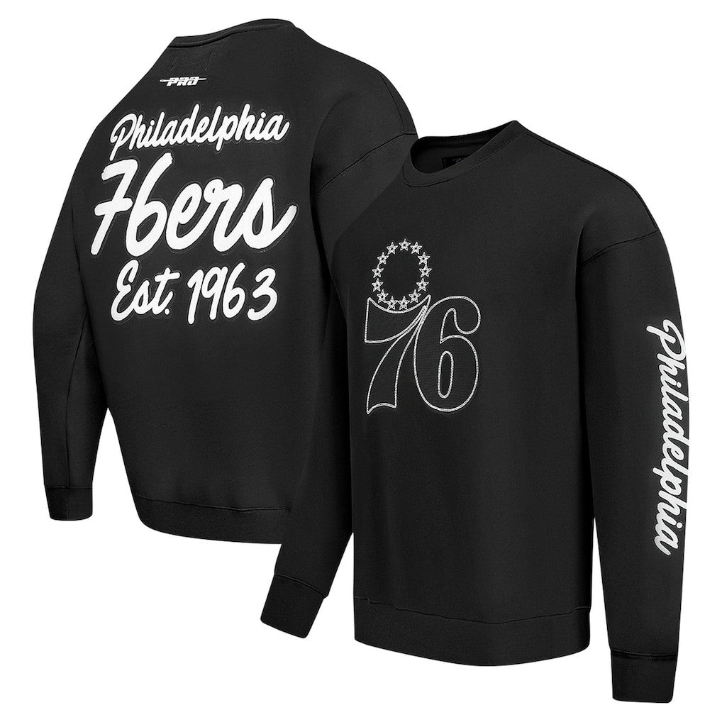Philadelphia 76ers Pro Standard Paint the City Drop Shoulder Sweatshirt Black - NBA