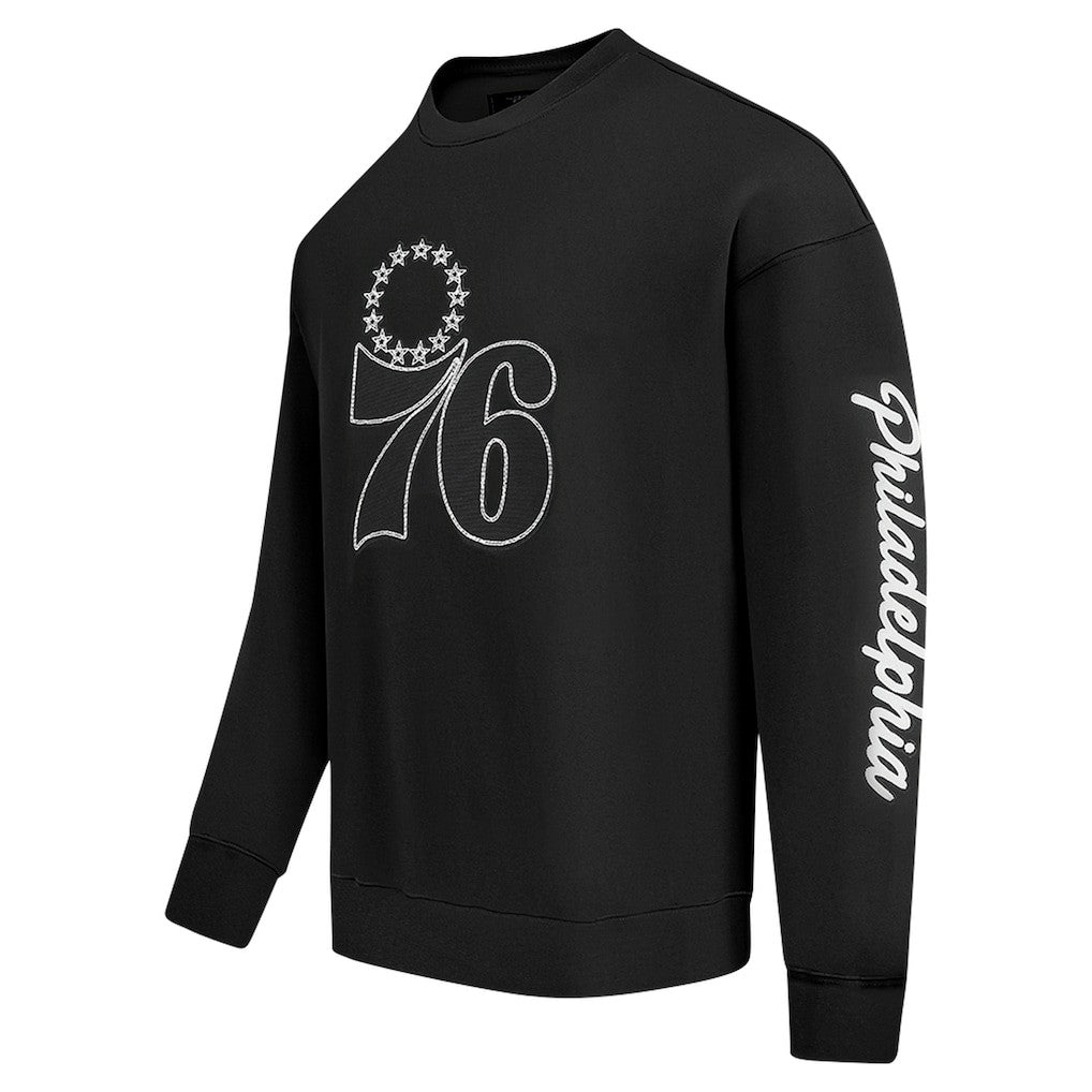 Philadelphia 76ers Pro Standard Paint the City Drop Shoulder Sweatshirt Black - NBA