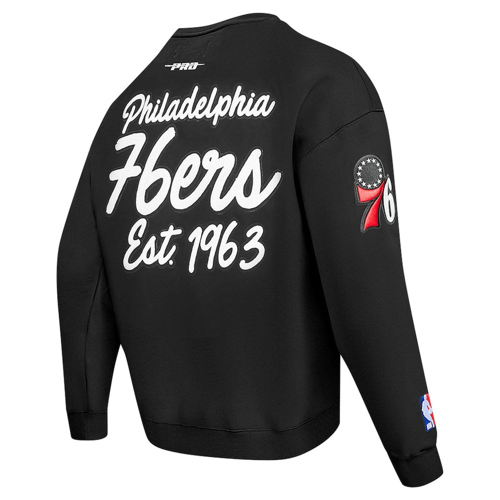 Philadelphia 76ers Pro Standard Paint the City Drop Shoulder Sweatshirt Black - NBA