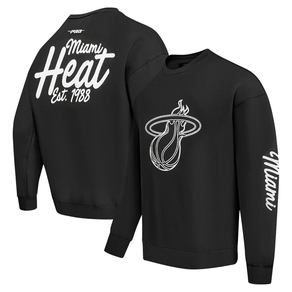 Miami Heat Pro Standard Paint the City Drop Shoulder Sweatshirt Black - NBA