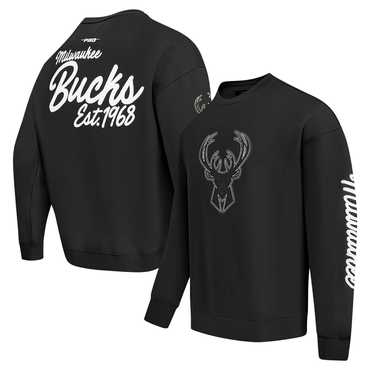 Milwaukee Bucks Pro Standard Paint the City Drop Shoulder Sweatshirt Black - NBA