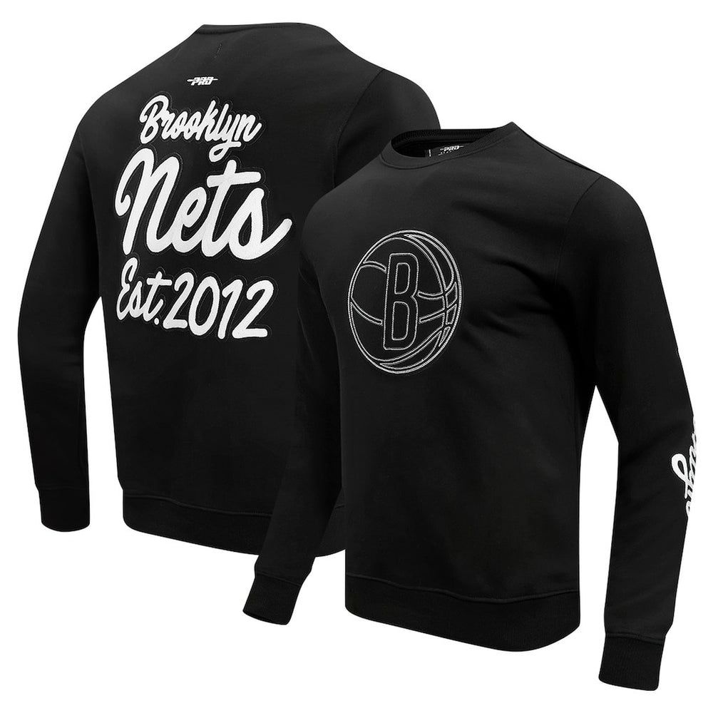 Brooklyn Nets Pro Standard Paint the City Drop Shoulder Sweatshirt Black - NBA