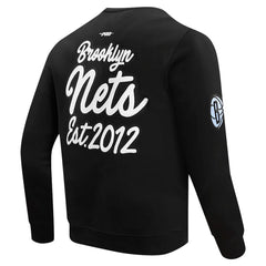 Brooklyn Nets Pro Standard Paint the City Drop Shoulder Sweatshirt Black - NBA
