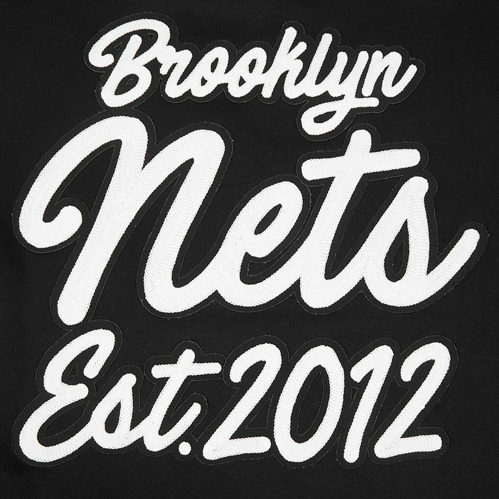 Brooklyn Nets Pro Standard Paint the City Drop Shoulder Sweatshirt Black - NBA