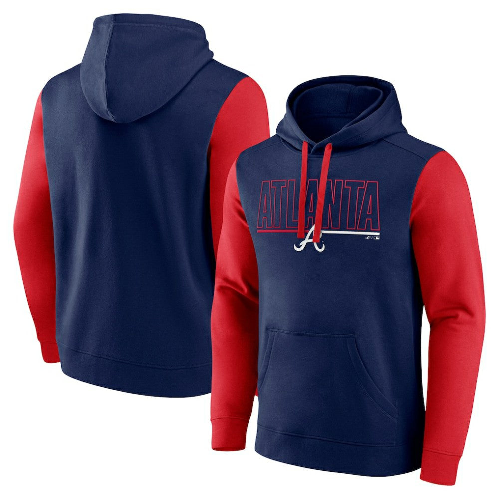 Atlanta Braves Fanatics Outline Fleece Pullover Hoodie - MLB