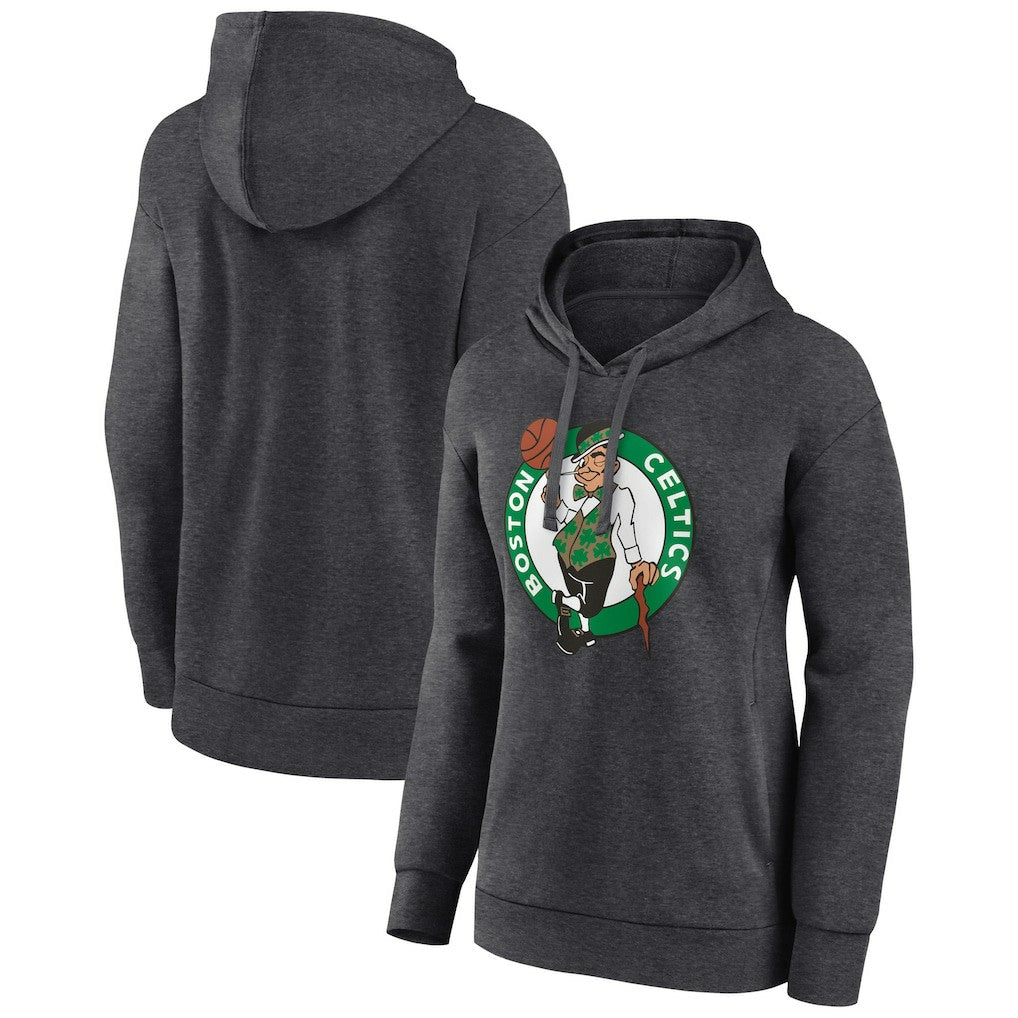 Boston Celtics Women's Primary Logo Pullover Hoodie Charcoal - NBA