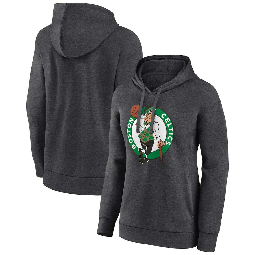 Boston Celtics Women's Primary Logo Pullover Hoodie Charcoal - NBA