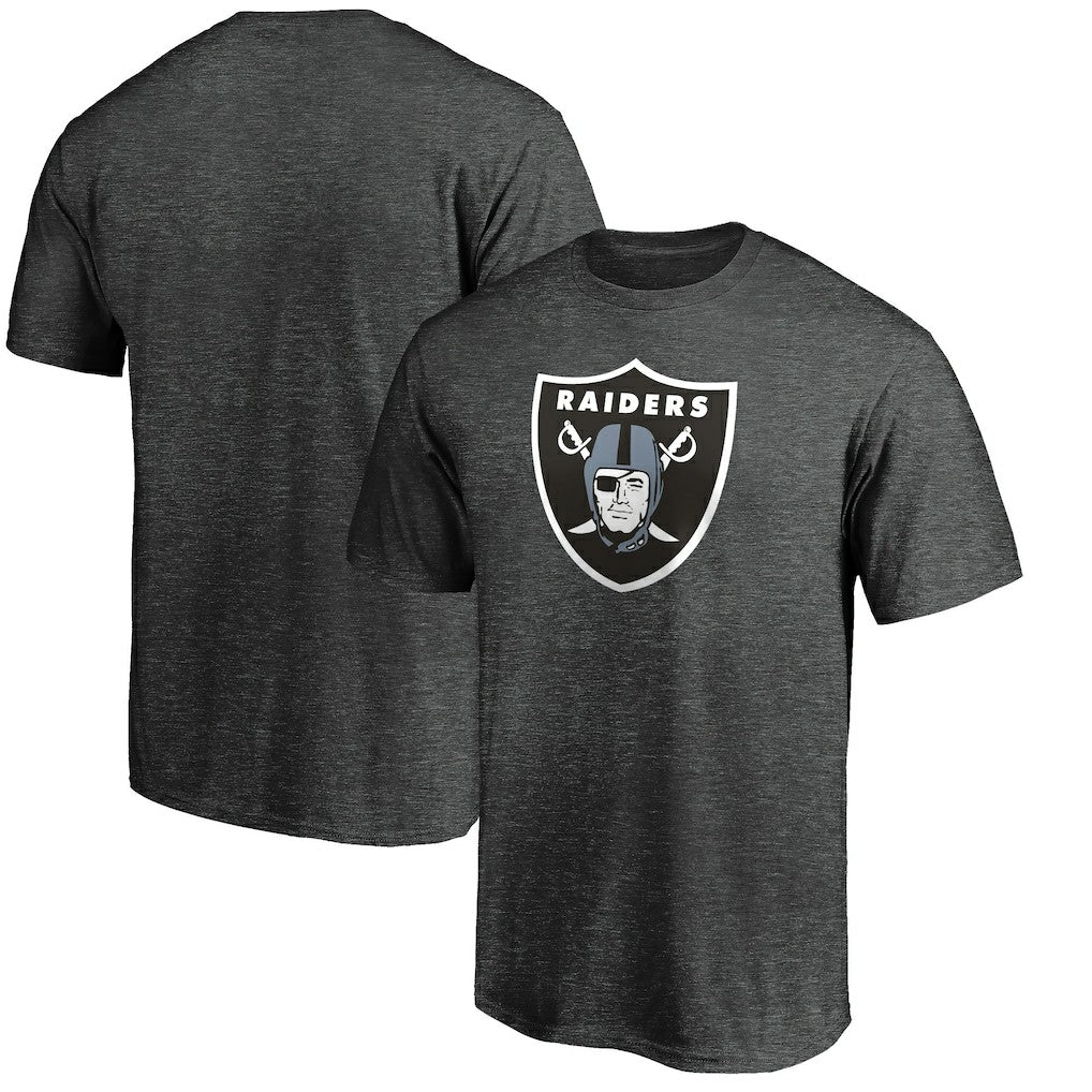 Las Vegas Raiders Primary Logo T-Shirt Heather Charcoal | Fanatics