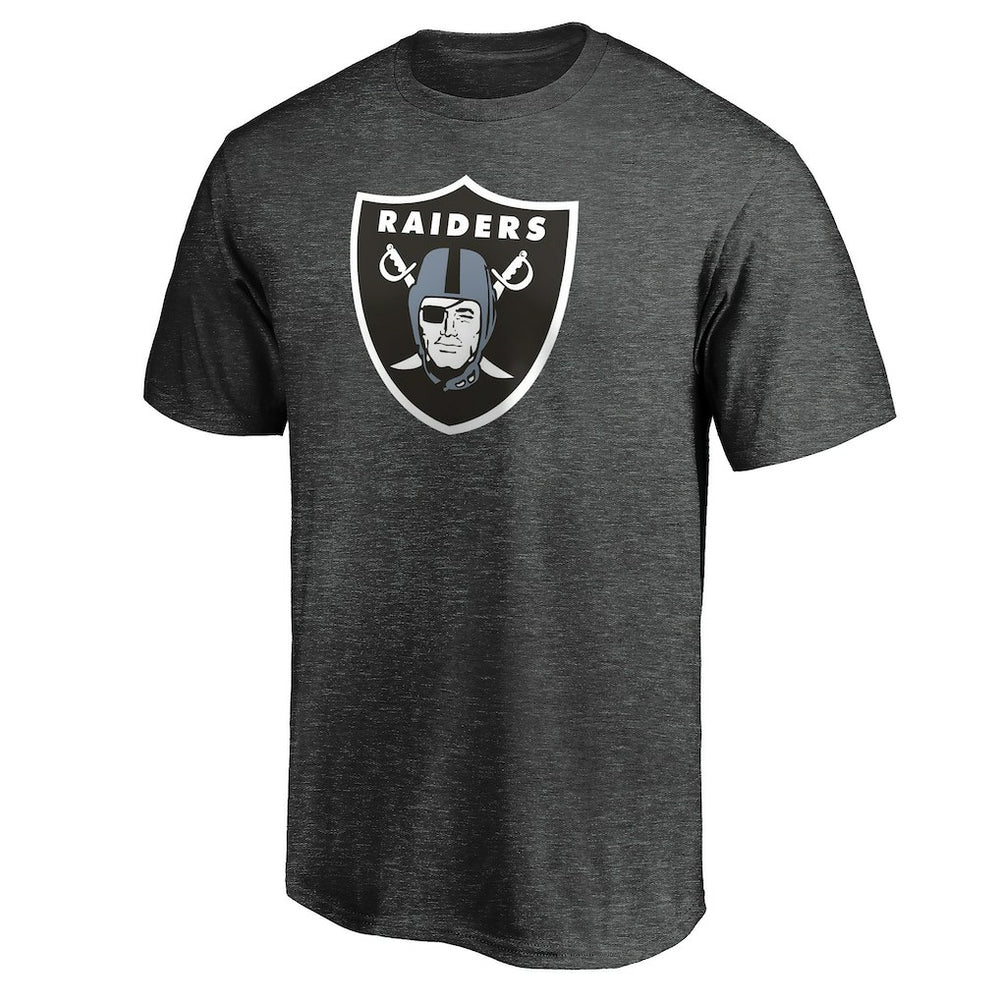 Las Vegas Raiders Primary Logo T-Shirt Heather Charcoal | Fanatics