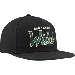 Minnesota Wild Mitchell & Ness Core Team Script 2.0 Snapback Hat - Black - NHL