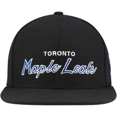 Toronto Maple Leafs Mitchell & Ness Core Team Script 2.0 Snapback Hat - Black - NHL