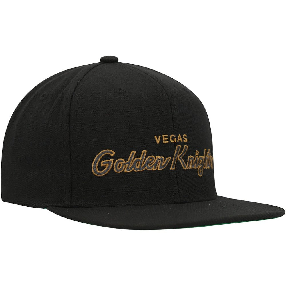 Vegas Golden Knights Mitchell & Ness Core Team Script 2.0 Snapback Hat - Black - NHL
