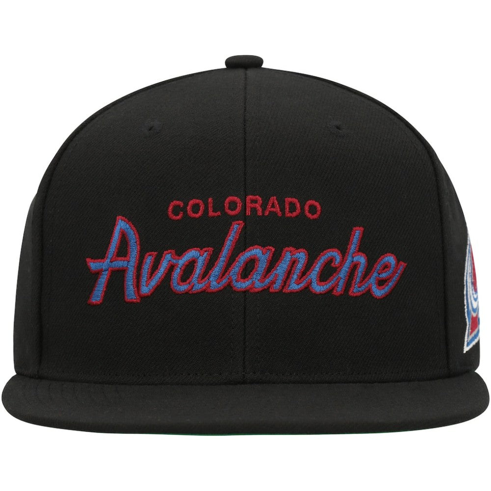 Colorado Avalanche Mitchell & Ness Core Team Script 2.0 Snapback Hat - Black - NHL