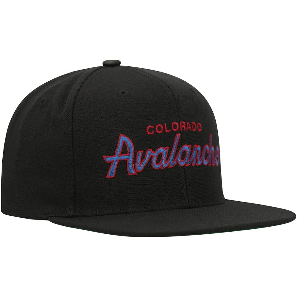 Colorado Avalanche Mitchell & Ness Core Team Script 2.0 Snapback Hat - Black - NHL