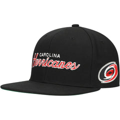 Carolina Hurricanes Mitchell & Ness Core Team Script 2.0 Snapback Hat - Black - NHL