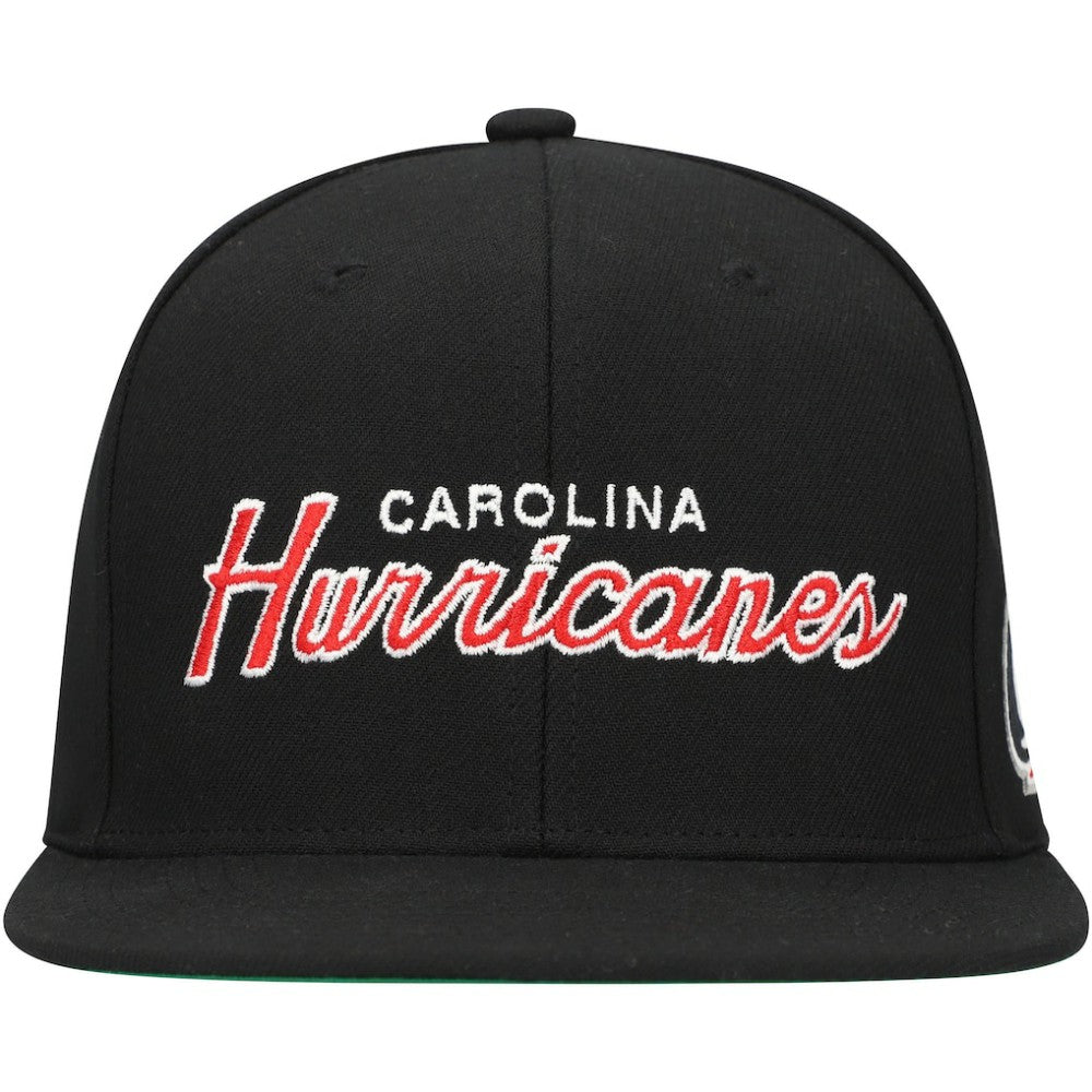 Carolina Hurricanes Mitchell & Ness Core Team Script 2.0 Snapback Hat - Black - NHL