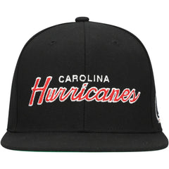 Carolina Hurricanes Mitchell & Ness Core Team Script 2.0 Snapback Hat - Black - NHL