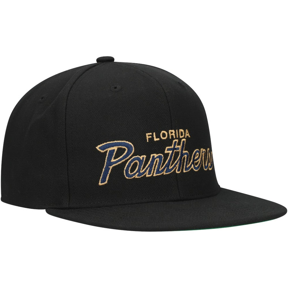 Florida Panthers Mitchell & Ness Core Team Script 2.0 Snapback Hat - Black - NHL