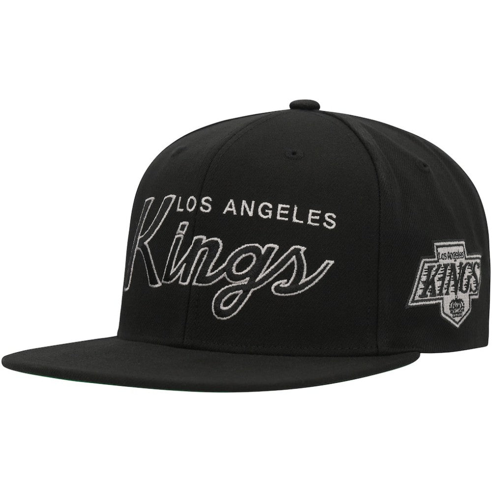 Los Angeles Kings Mitchell & Ness Core Team Script 2.0 Snapback Hat - Black - NHL