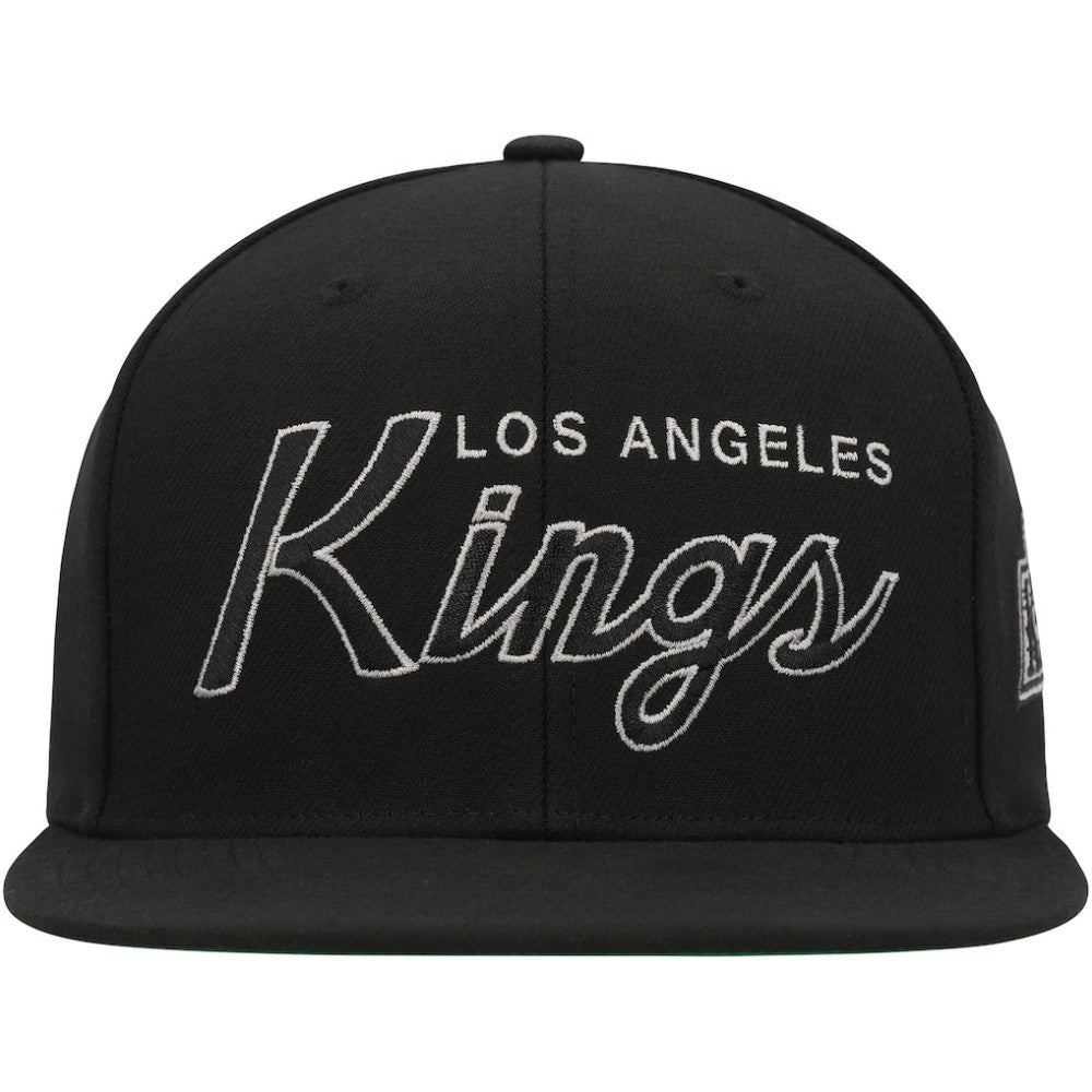 Los Angeles Kings Mitchell & Ness Core Team Script 2.0 Snapback Hat - Black - NHL