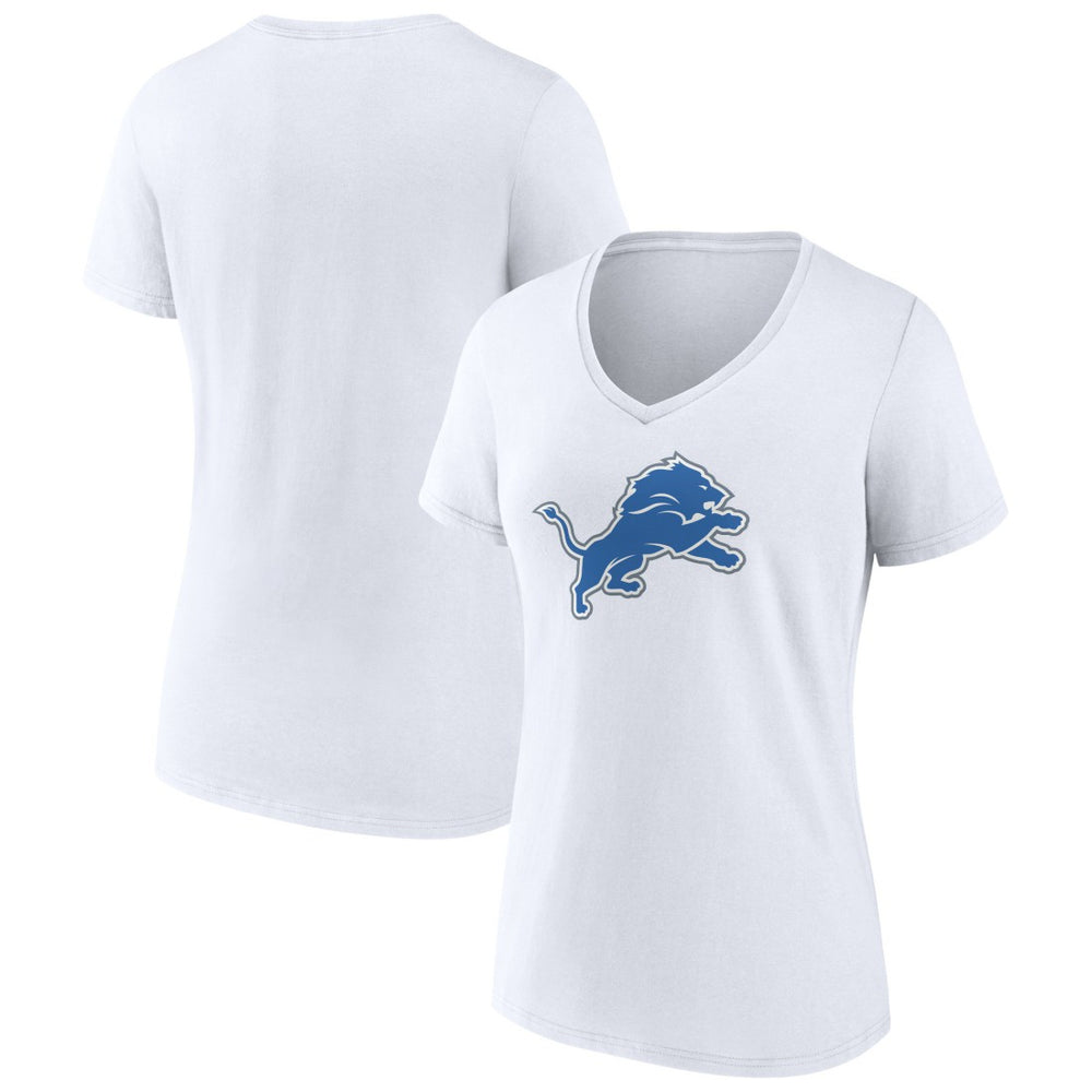 Detroit Lions Women's Primary Logo V-Neck T-Shirt White | NFL