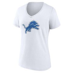 Detroit Lions Women's Primary Logo V-Neck T-Shirt White | NFL