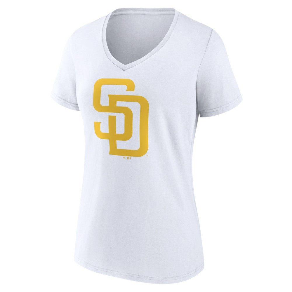 San Diego Padres Women's Official Logo V-Neck T-Shirt - MLB
