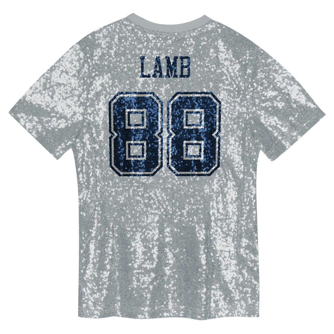 CeeDee Lamb Dallas Cowboys Girls Youth Sequin V-Neck Fashion Jersey Silver | NFL