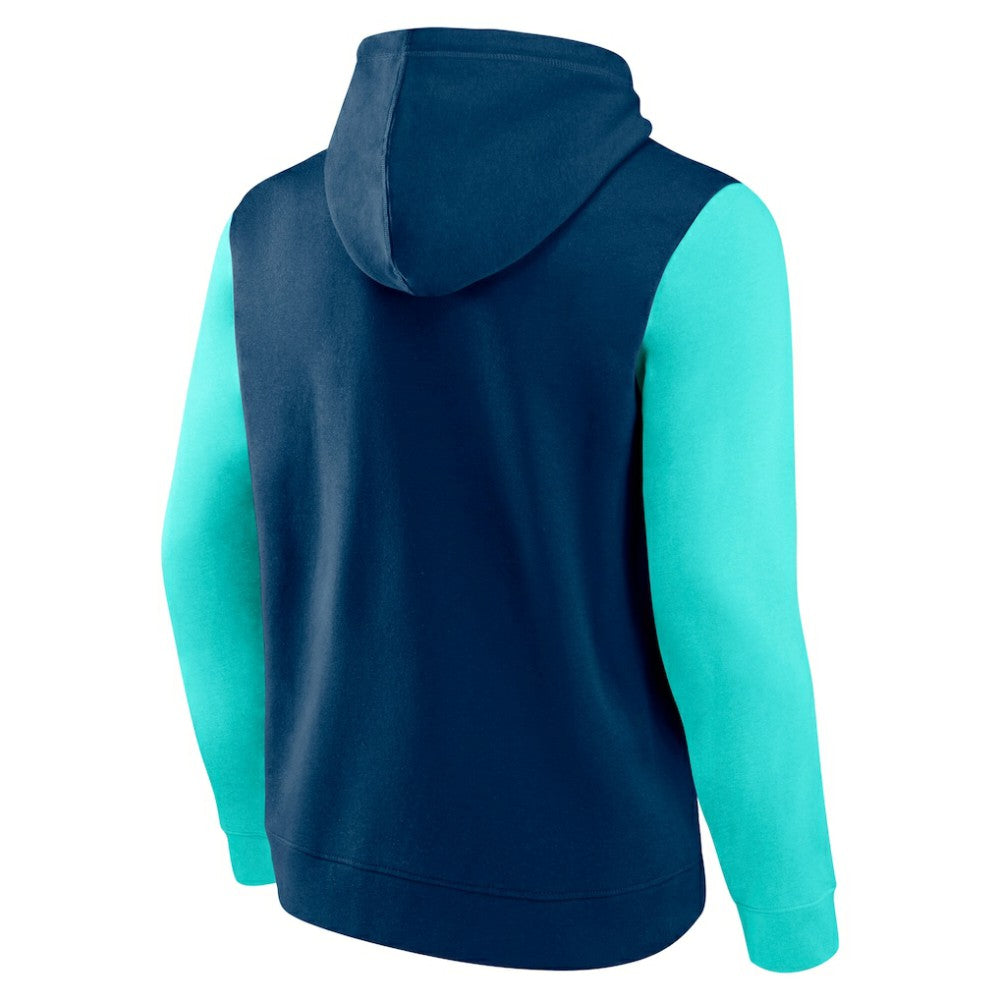 Seattle Kraken Logo Athletic Deliver Fleece Pullover Hoodie - Navy - NHL