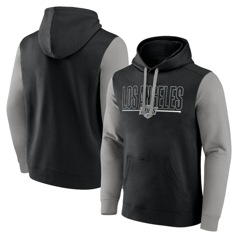 Los Angeles Kings Logo Athletic Deliver Fleece Pullover Hoodie - Black - NHL