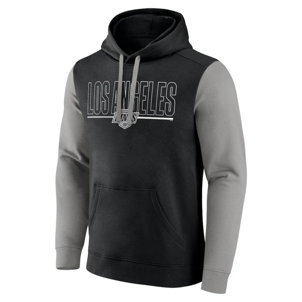 Los Angeles Kings Logo Athletic Deliver Fleece Pullover Hoodie - Black - NHL