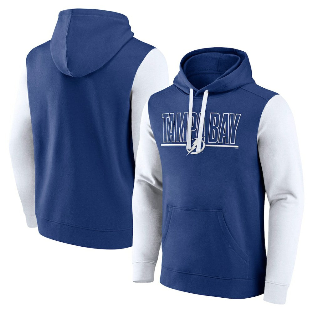 Tampa Bay Lightning Logo Athletic Deliver Fleece Pullover Hoodie - Blue - NHL