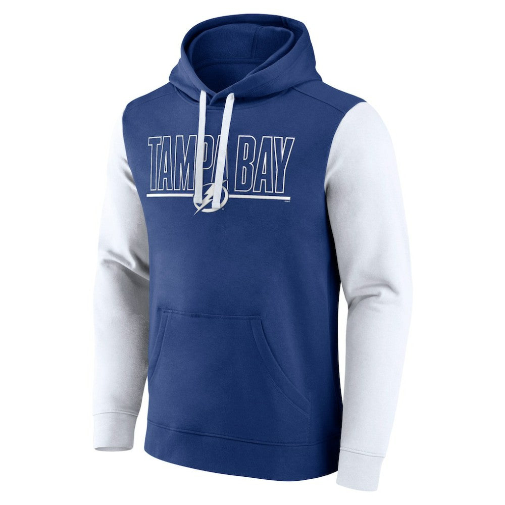 Tampa Bay Lightning Logo Athletic Deliver Fleece Pullover Hoodie - Blue - NHL