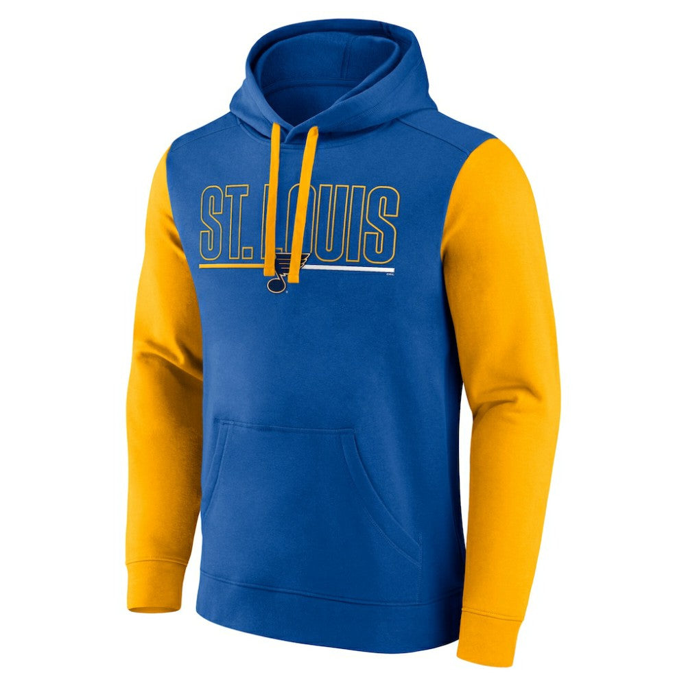St. Louis Blues Logo Athletic Deliver Fleece Pullover Hoodie - Blue - NHL
