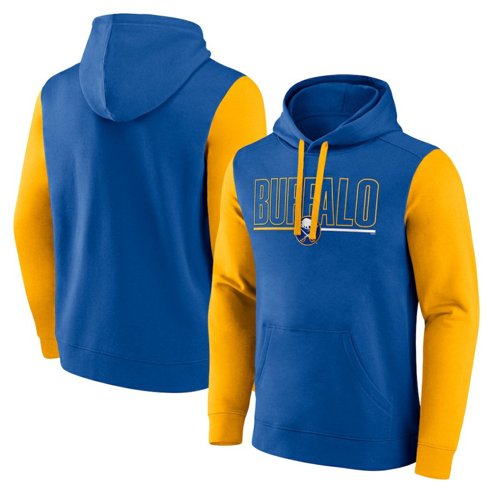 Buffalo Sabres Logo Athletic Deliver Fleece Pullover Hoodie - Royal - NHL