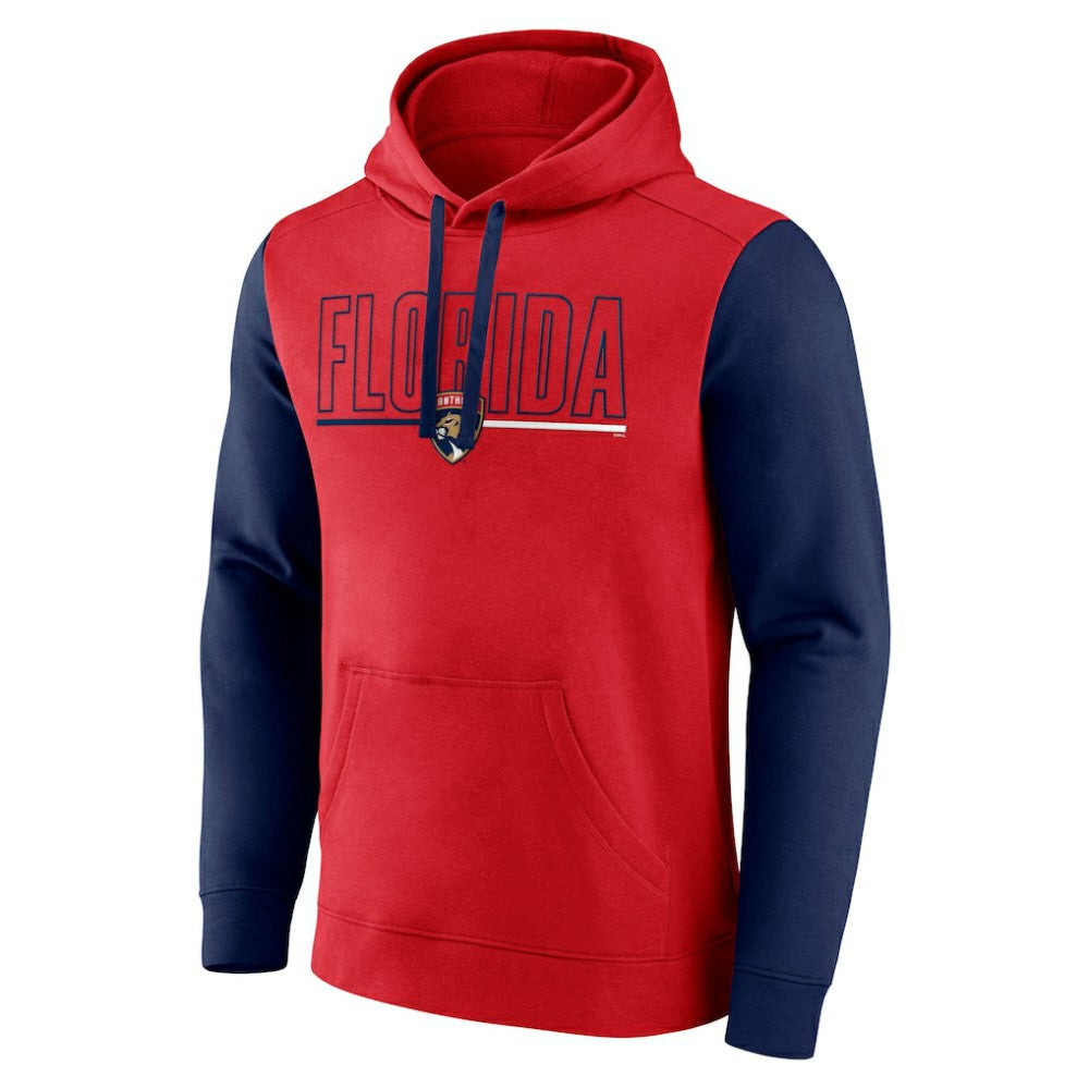Florida Panthers Logo Athletic Deliver Fleece Pullover Hoodie - Red - NHL