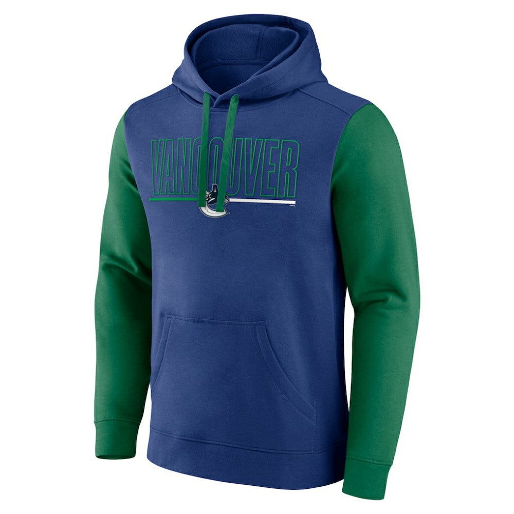 Vancouver Canucks Logo Athletic Deliver Fleece Pullover Hoodie - Blue - NHL