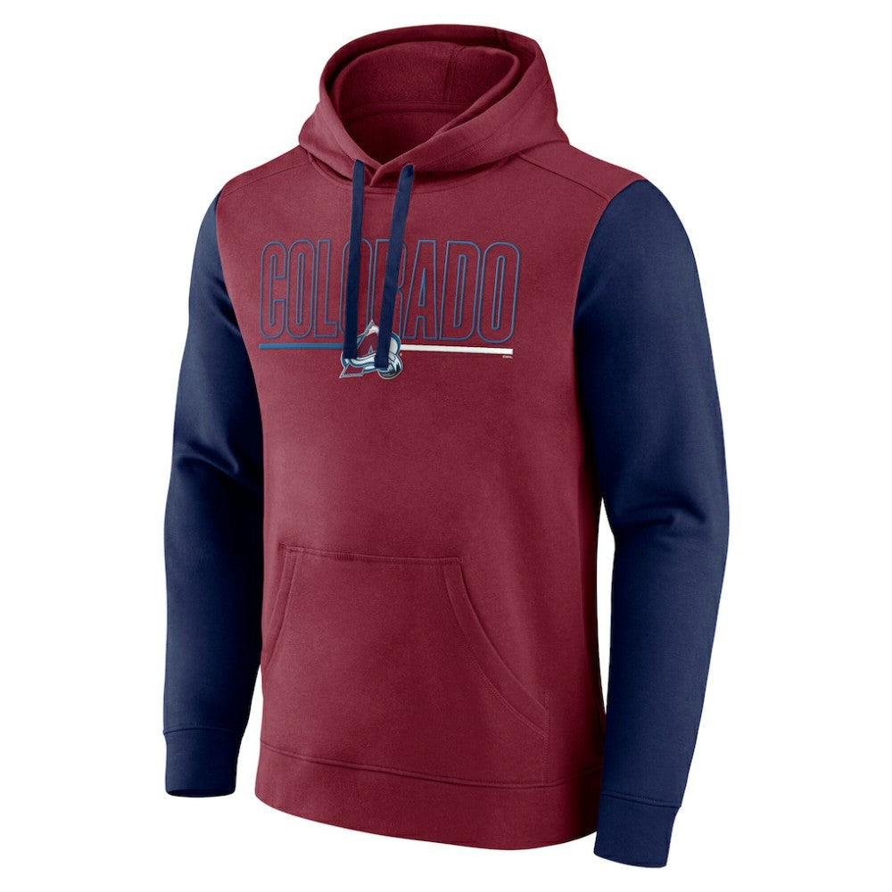 Colorado Avalanche Logo Athletic Deliver Fleece Pullover Hoodie - Burgundy - NHL